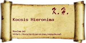 Kocsis Hieronima névjegykártya